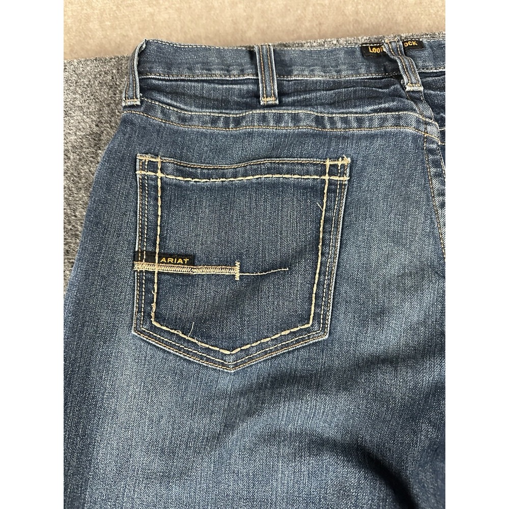 Ariat M5 Jeans Rebar Straight Men's Medium Wash Size 36 X 36 Whiskered * - Picture 14 of 14